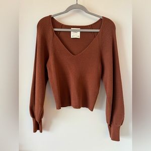 A&F Puff Sleeve Sweater - Rust - XS